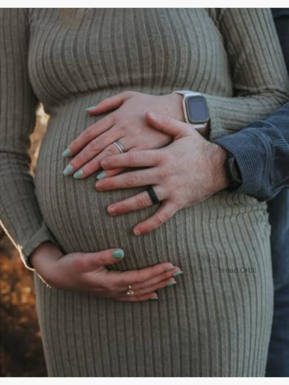Long Sleeve Maternity Sweater Dress, Knit Ribbed Bodycon Dress for Fall Winter - Picture 4 of 7